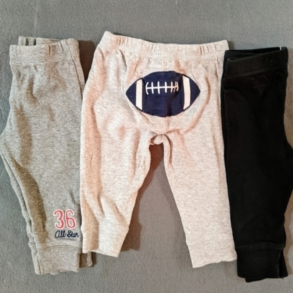 Baby boys Carter's cotton pants‎ sports football gray black size 6 months